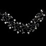 Accesoriu modern pentru decor par WED45LL Argintiu cu cristale si perle de 35cm 